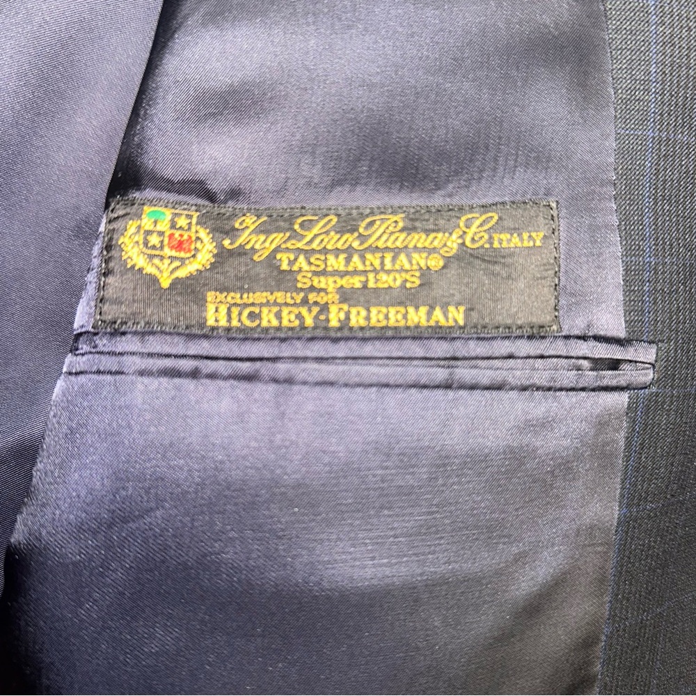 Hickey Freeman DIPLOMAT 44R Luxury 2PC Suit Loro Piana Super 120’s Fine Wool - Picture 8 of 12
